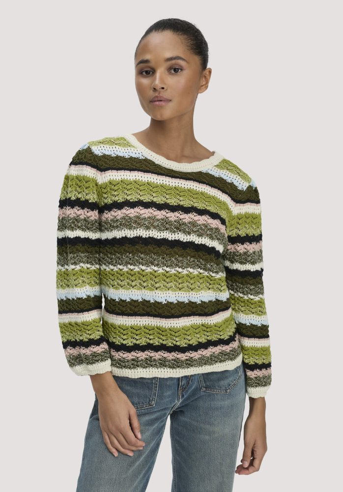 hessnatur Damen Strick Pullover Regular aus Baumwolle - grün GrösseXL