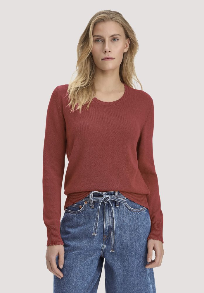 hessnatur Damen Strick Pullover Relaxed aus Leinen mit Bio-Baumwolle und LENZING™ ECOVERO - braun GrösseXL