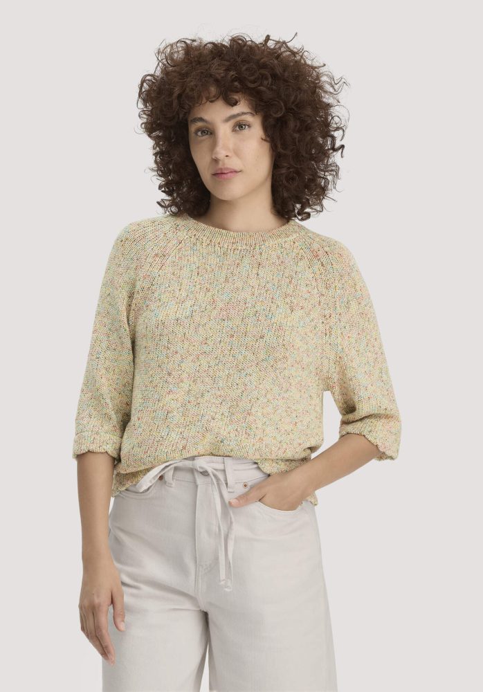 hessnatur Damen Strick Pullover Relaxed aus Bio-Baumwolle - beige GrösseM