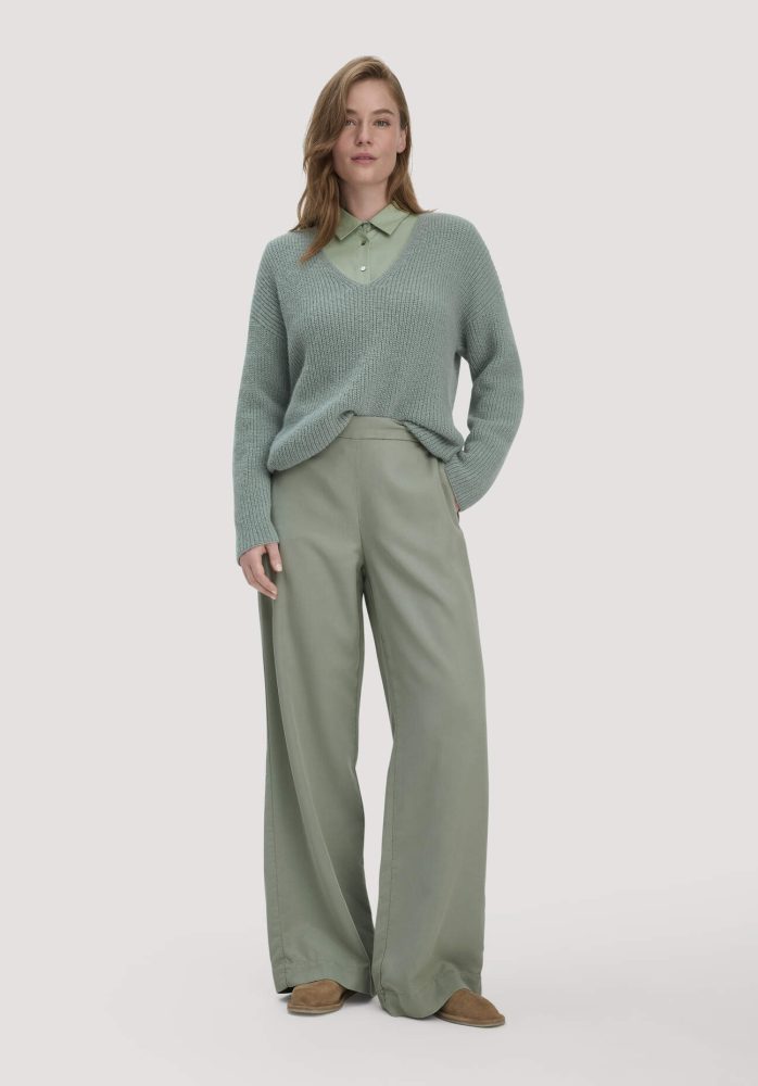 hessnatur Damen Hose Wide Leg aus TENCEL™ Lyocell - grün Grösse42