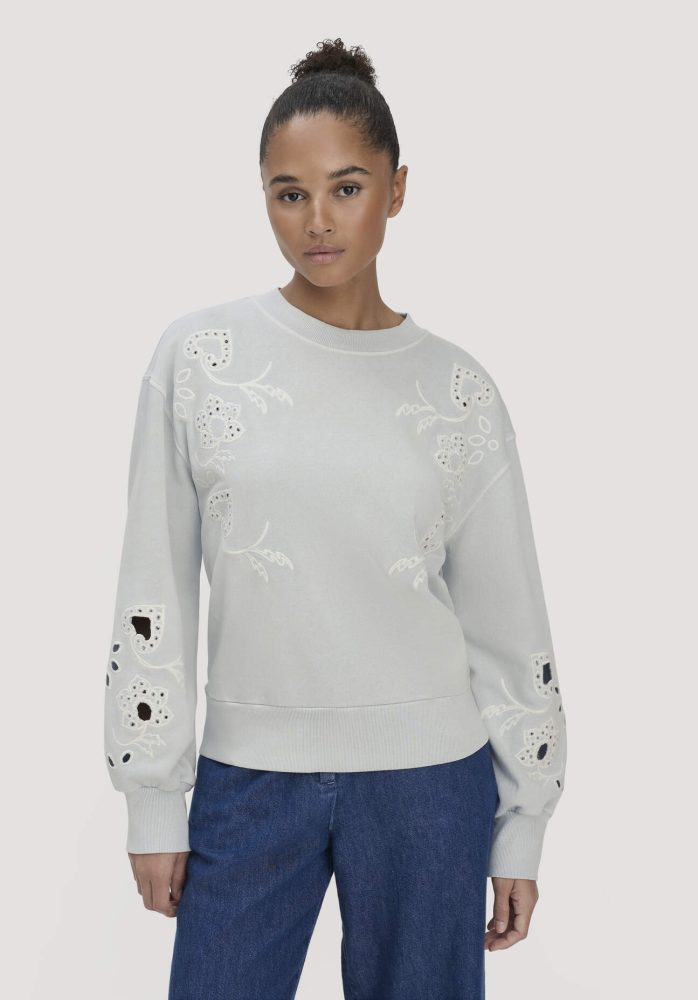 hessnatur Damen Sweatshirt Relaxed BETTER RECYCLING aus Bio-Baumwolle - blau - Größe XS