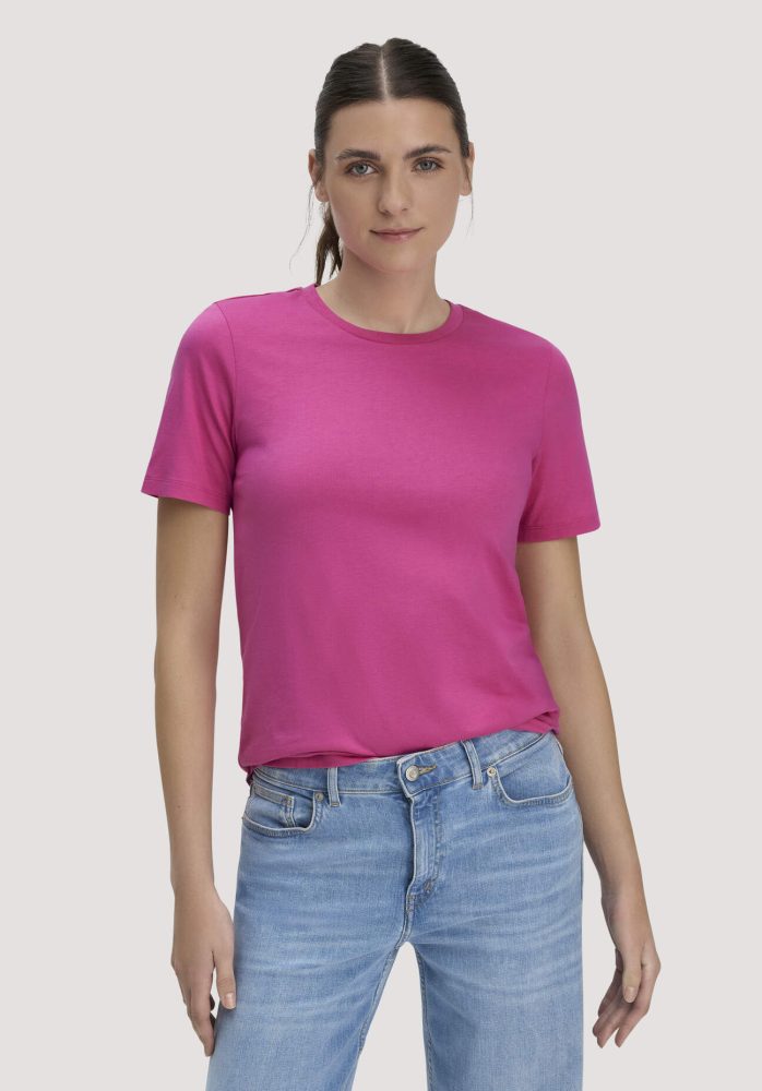 hessnatur Damen T-Shirt Regular aus Regenerative Organic Cotton (ROC) - lila Grösse48