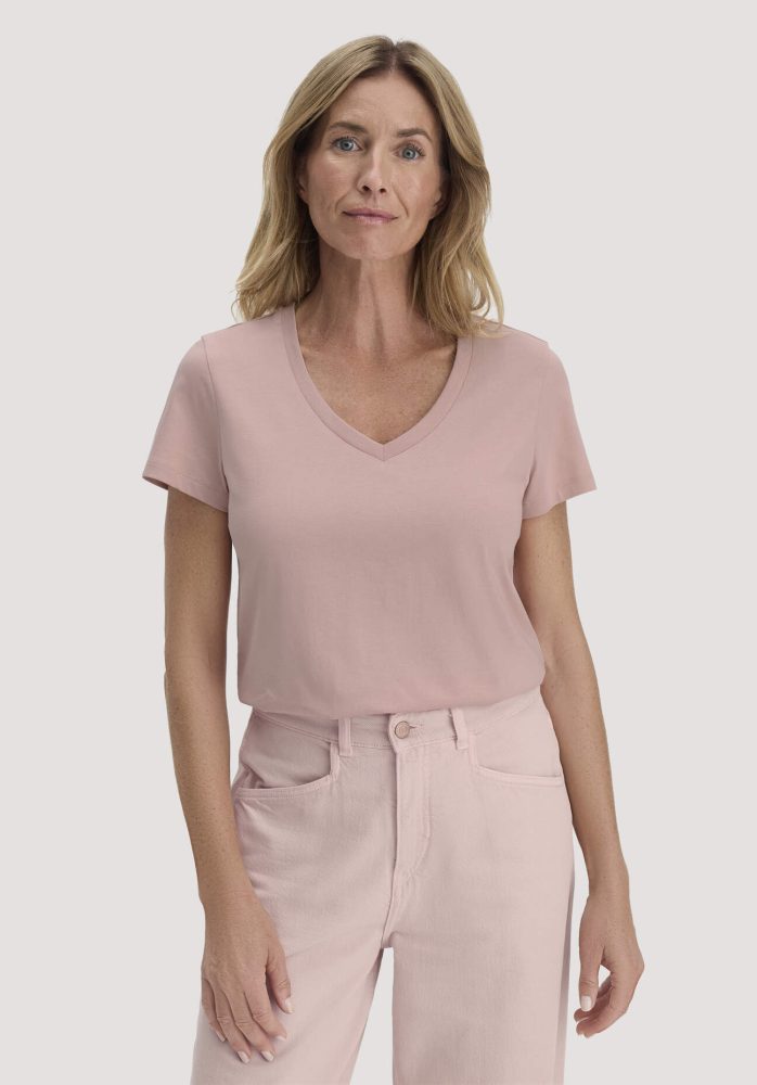 hessnatur Damen T-Shirt Regular aus Regenerative Organic Cotton (ROC) - rosa Grösse48