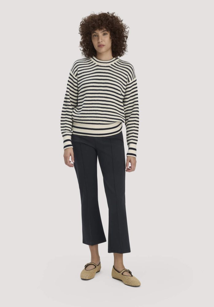 hessnatur Damen Jersey Hose Culotte Slim Leg aus Bio-Baumwolle - schwarz Grösse42