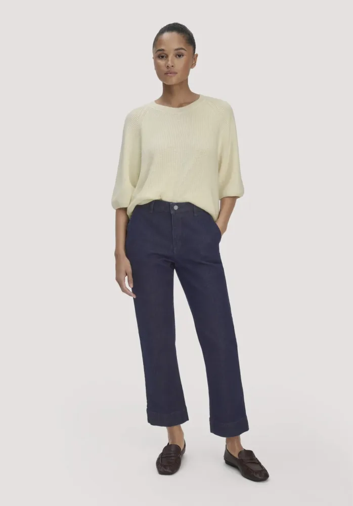 hessnatur Damen Jeans ELENY Culotte Straight Leg BETTER RECYCLED aus Bio-Denim - blau Grösse29/29
