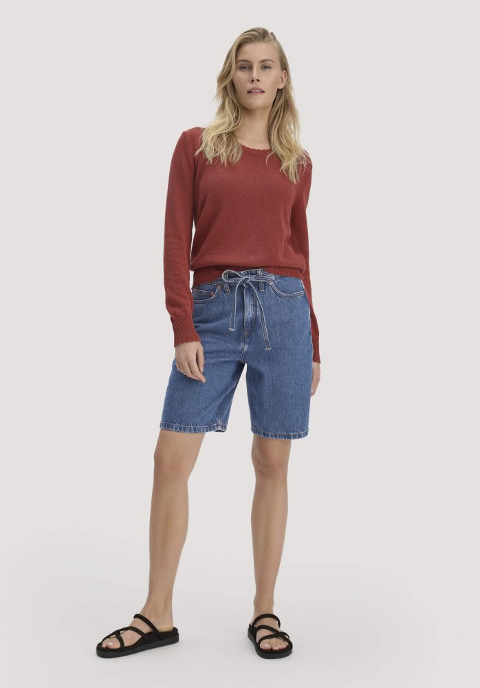 hessnatur Damen Jeans Bermuda aus Bio-Baumwolle mit TENCEL™ Lyocell - blau Grösse25