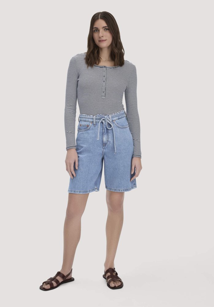 hessnatur Damen Jeans Bermuda aus Bio-Baumwolle mit TENCEL™ Lyocell - blau Grösse36