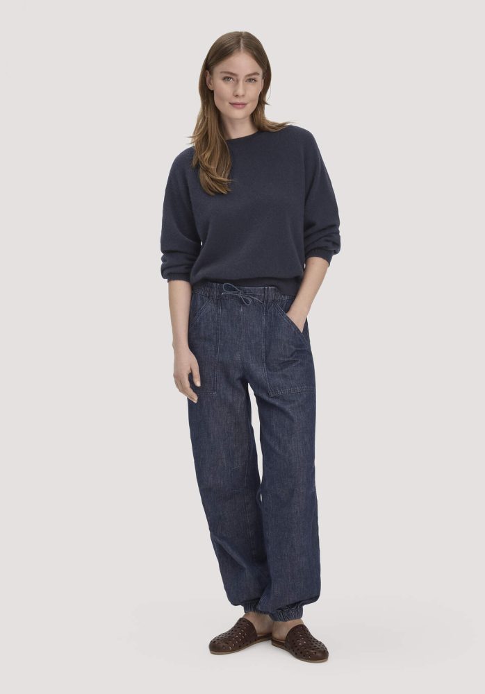 hessnatur Damen Jeans Soft Utility aus Bio-Denim mit Kapok - blau Grösse34