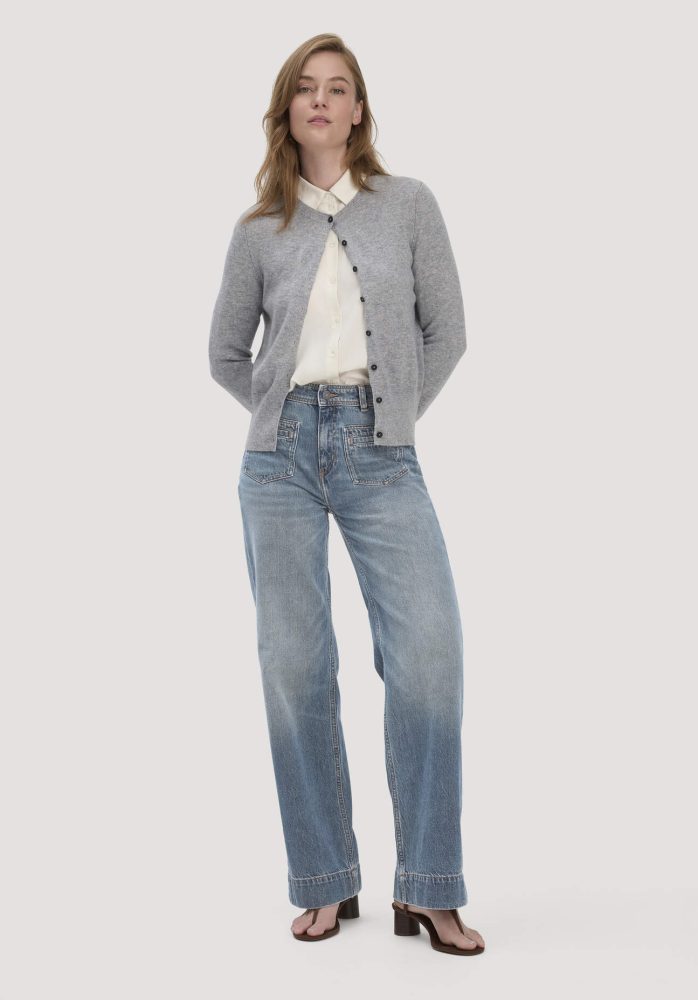 hessnatur Damen Jeans GIERA Straight Relaxed aus Bio-Denim - blau Grösse32/32