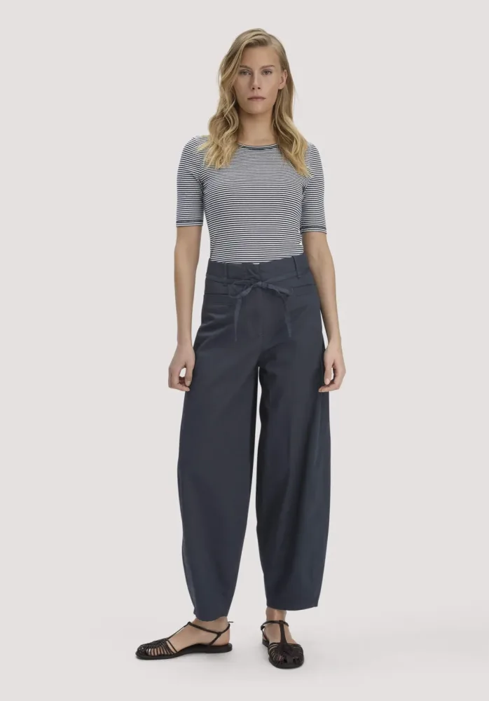 hessnatur Damen Hose Barrel Leg aus Bio-Baumwolle - blau - Größe 48