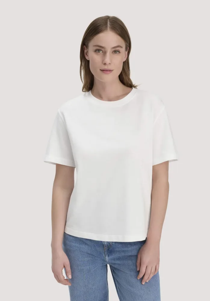 hessnatur Damen Heavy Jersey T-Shirt Oversize aus Bio-Baumwolle - weiß GrösseXL