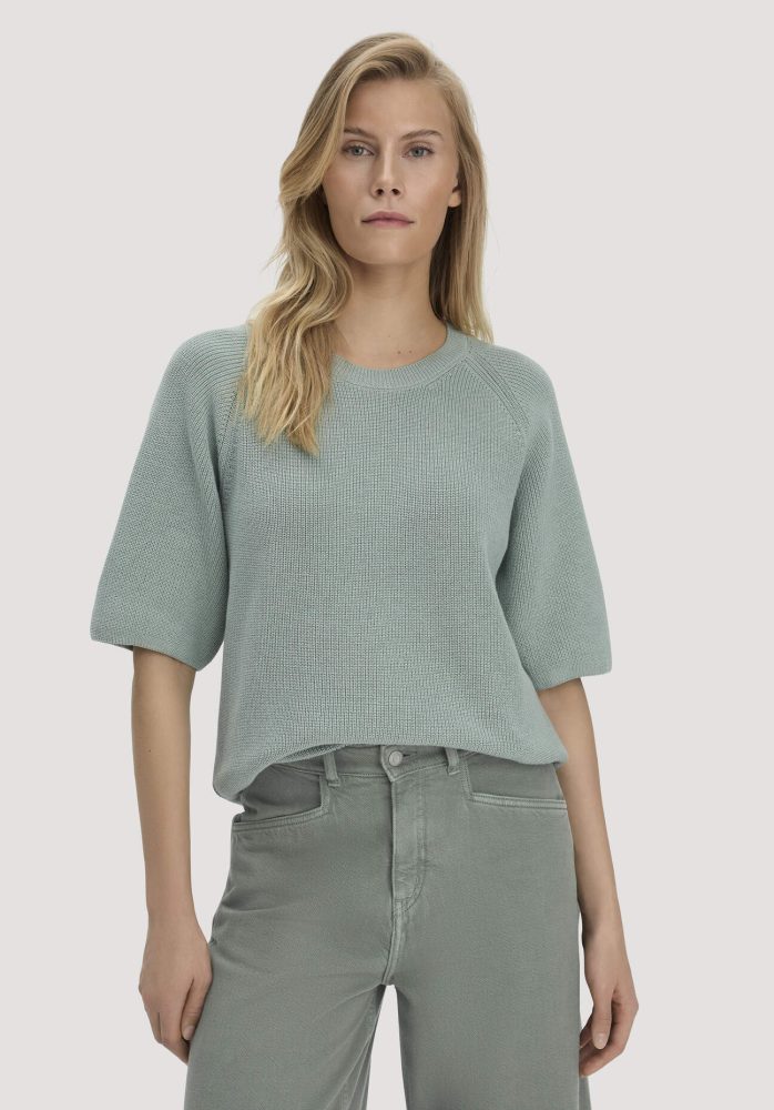 hessnatur Damen Strick Pullover Relaxed aus Bio-Baumwolle - grün GrösseXXL