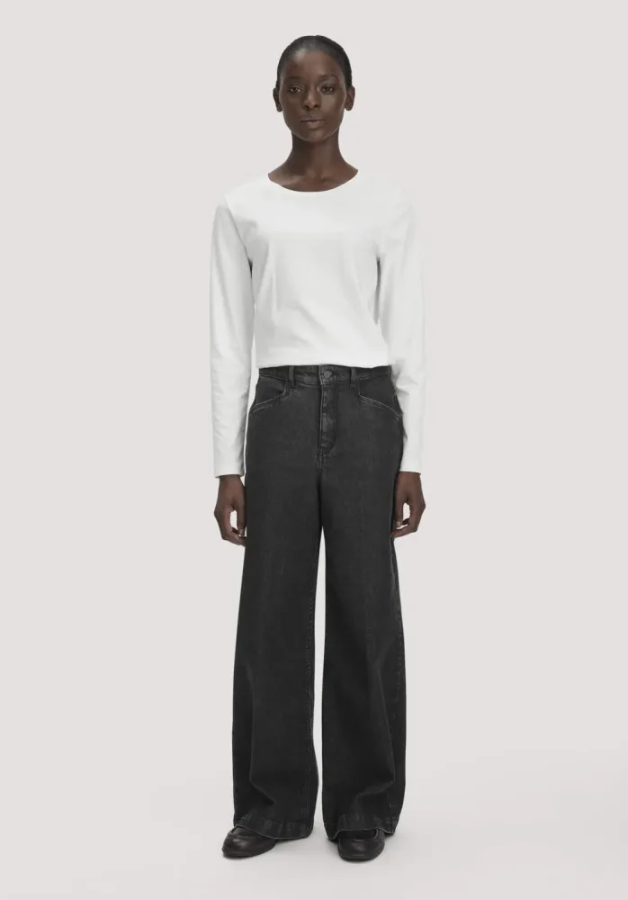 hessnatur Damen Jeans VONNA Super Wide Leg BETTER RECYCLING aus Bio-Denim - schwarz Grösse28/32
