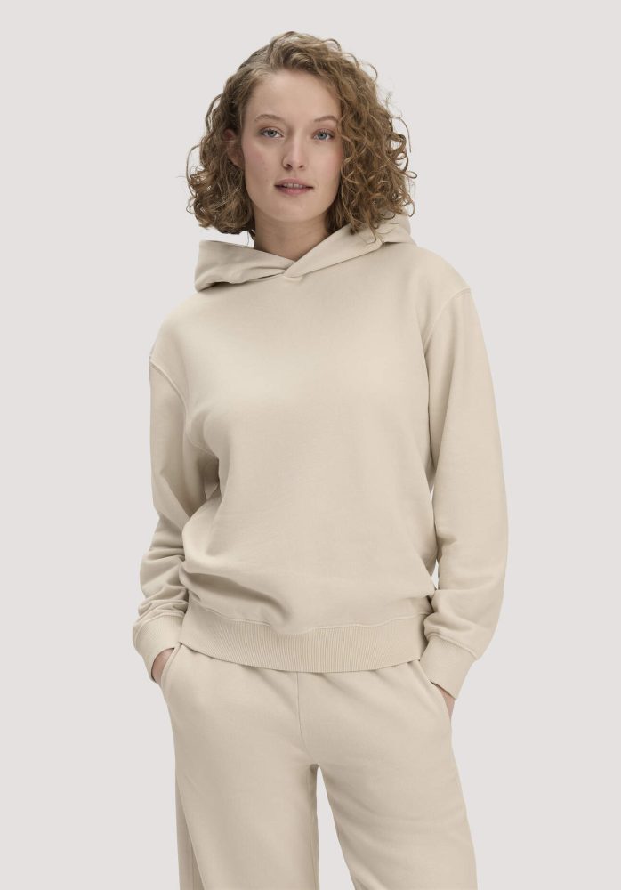 hessnatur Damen Sweathoodie Relaxed aus Bio-Baumwolle - beige GrösseS