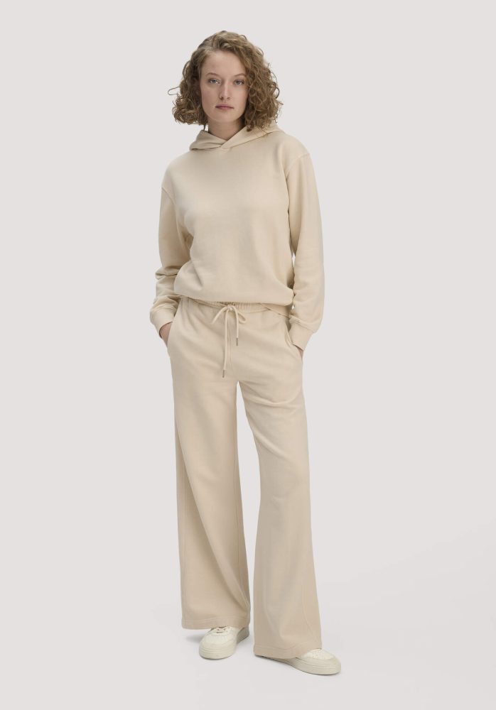 hessnatur Damen Sweathose Wide Leg Relaxed aus Bio-Baumwolle - beige GrösseXXL