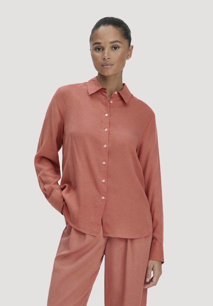 hessnatur Damen Bluse Relaxed aus TENCEL™ Lyocell - orange Grösse40