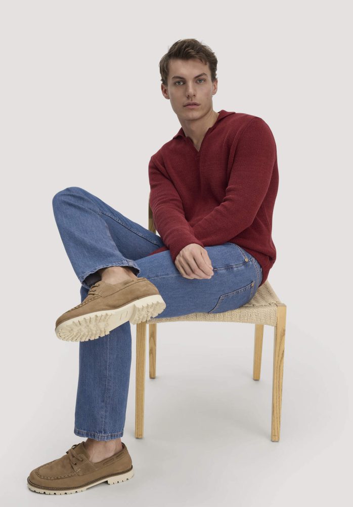 hessnatur Herren Bootsschuh aus chromfrei gegerbtem Nubuk-Leder - braun Grösse45