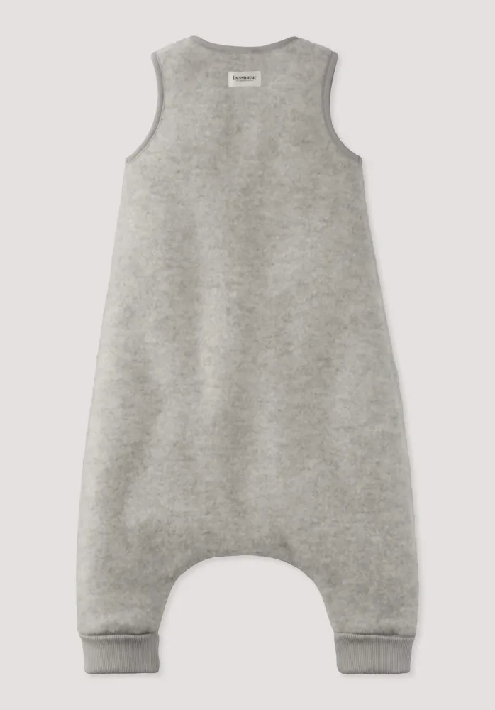 hessnatur Baby Wollfleece Schlafsack aus Bio-Merinowolle - grau - Größe 80cm