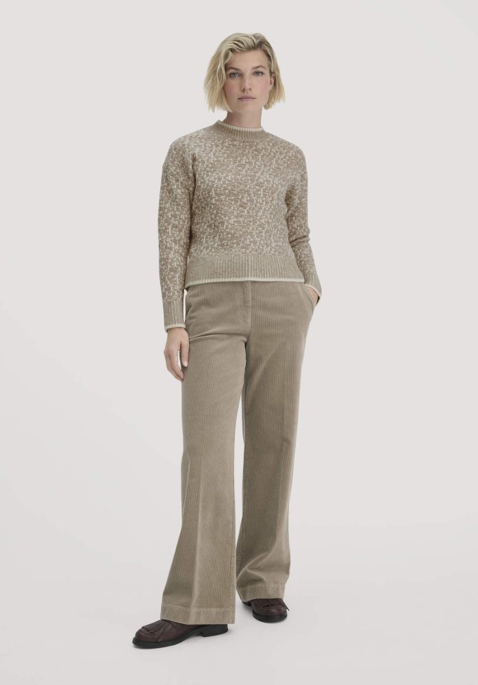 hessnatur Damen Cordhose Wide Leg Relaxed aus Bio-Baumwolle - beige Grösse46