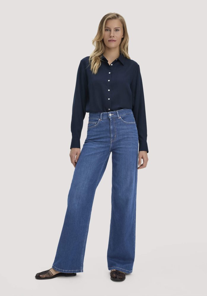 hessnatur Damen Jeans ALVA Wide Leg aus Bio-Denim - blau Grösse27/32