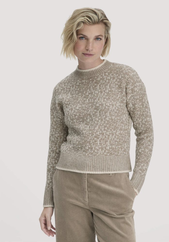 hessnatur Damen Strick Pullover Relaxed BETTER RECYCLING aus Bio-Merinowolle - beige GrösseXL