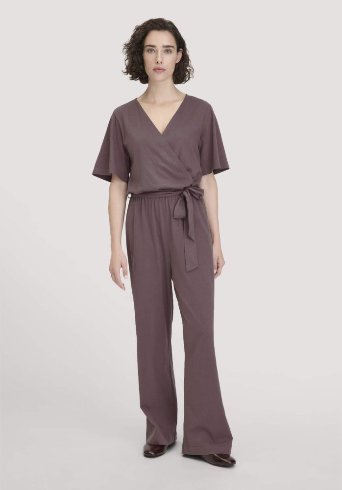 hessnatur Damen Jersey Overall Relaxed aus Bio-Baumwolle - lila Grösse46