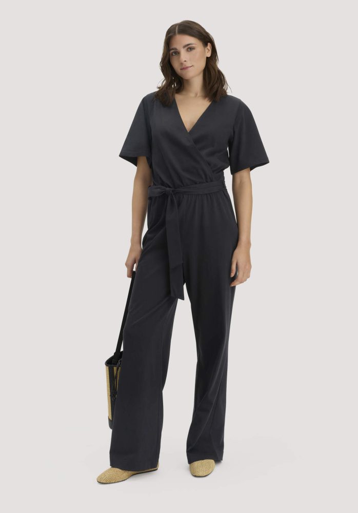 hessnatur Damen Jersey Overall Relaxed aus Bio-Baumwolle - schwarz Grösse36
