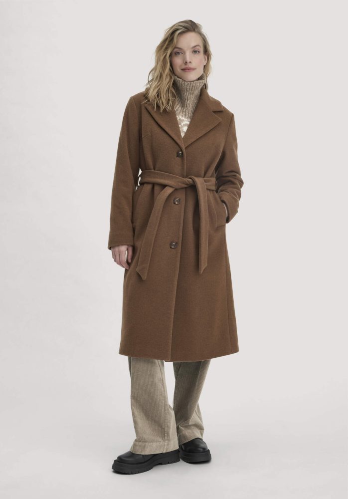 hessnatur Damen Wollmantel Regular aus Bio-Schurwolle - braun Grösse42