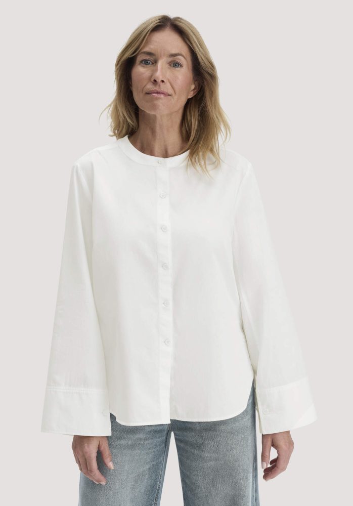 hessnatur Damen Bluse Relaxed aus Bio-Baumwolle - weiß Grösse36