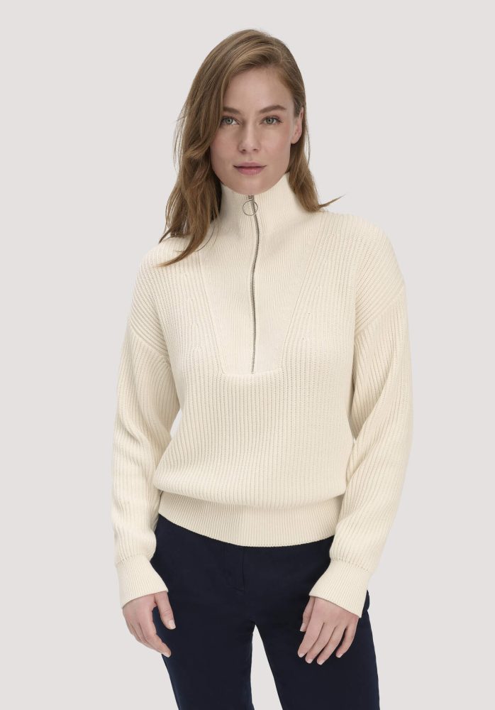 hessnatur Damen Strick Troyer Relaxed aus Bio-Baumwolle - beige GrösseXL