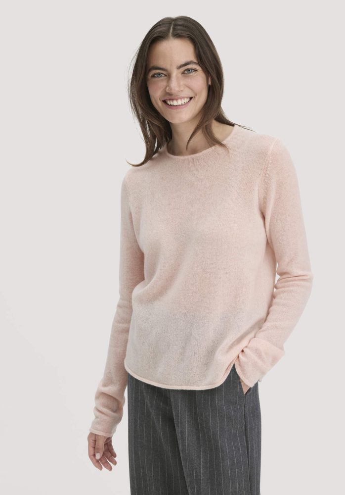 hessnatur Damen Strick Pullover Regular BETTER RECYCLING aus Cashmere - rosa GrösseS
