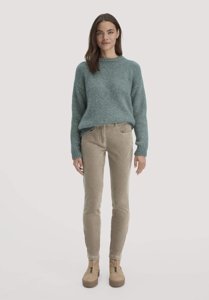 hessnatur Damen Cordhose Slim Leg Regular aus Bio-Baumwolle - beige Grösse46