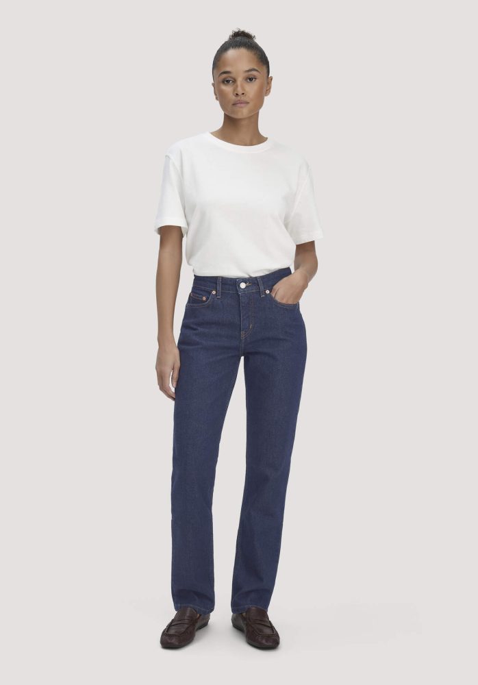 hessnatur Damen Jeans MARIE Straight aus Bio-Denim - blau Grösse33/32