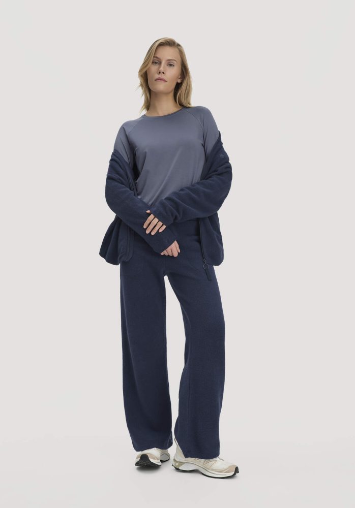 hessnatur Loungewear Fleece Hose Relaxed ACTIVE LIGHT aus Bio-Baumwolle - blau GrösseL