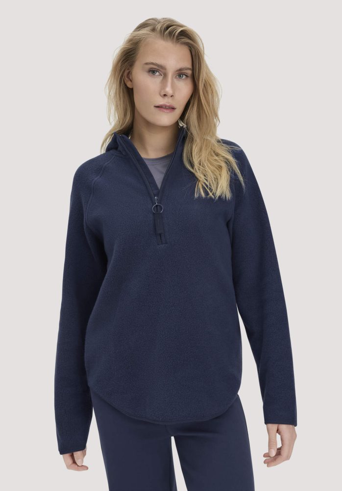 hessnatur Loungewear Fleece Hoodie Relaxed ACTIVE LIGHT aus Bio-Baumwolle - blau GrösseXL