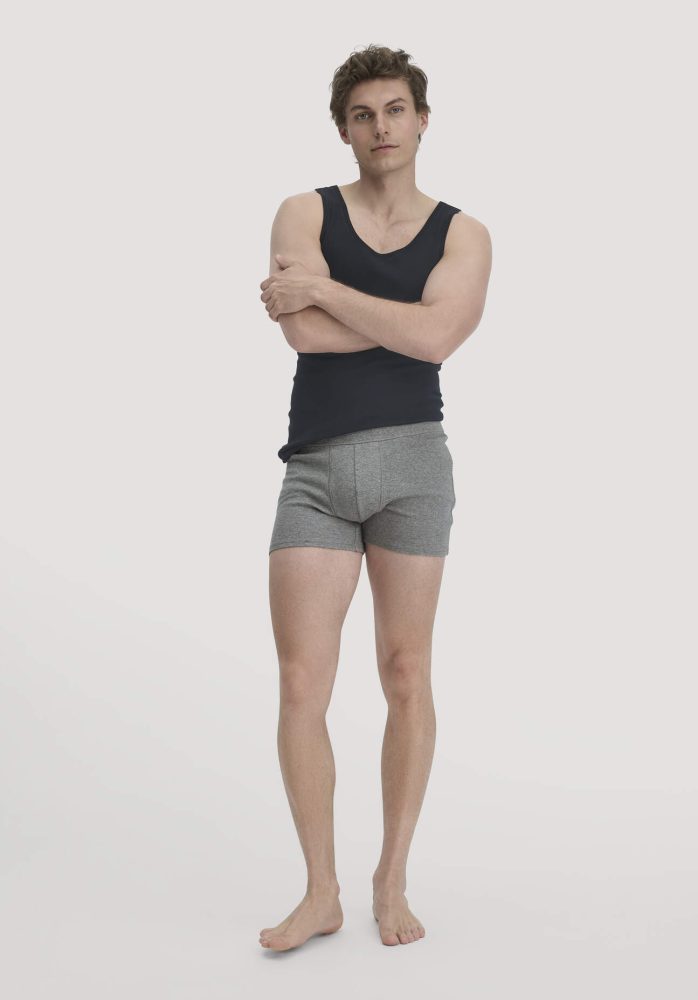 hessnatur Herren Pants Regular Cut im PURE NATURE aus Bio-Baumwolle - grau Grösse6 = L