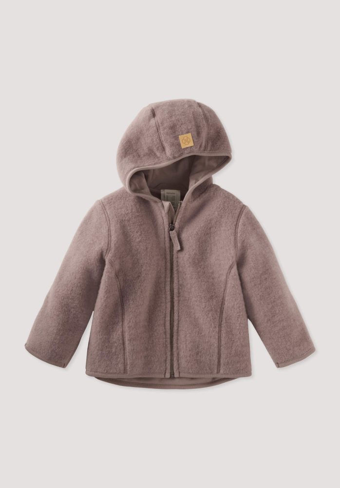 hessnatur Baby Wollfleece Jacke aus Bio-Merinowolle - lila Grösse74/80