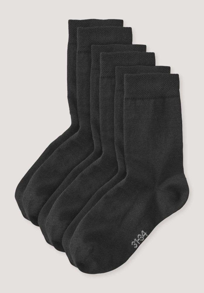 hessnatur Kinder Socken aus Bio-Baumwolle - schwarz Grösse31-34