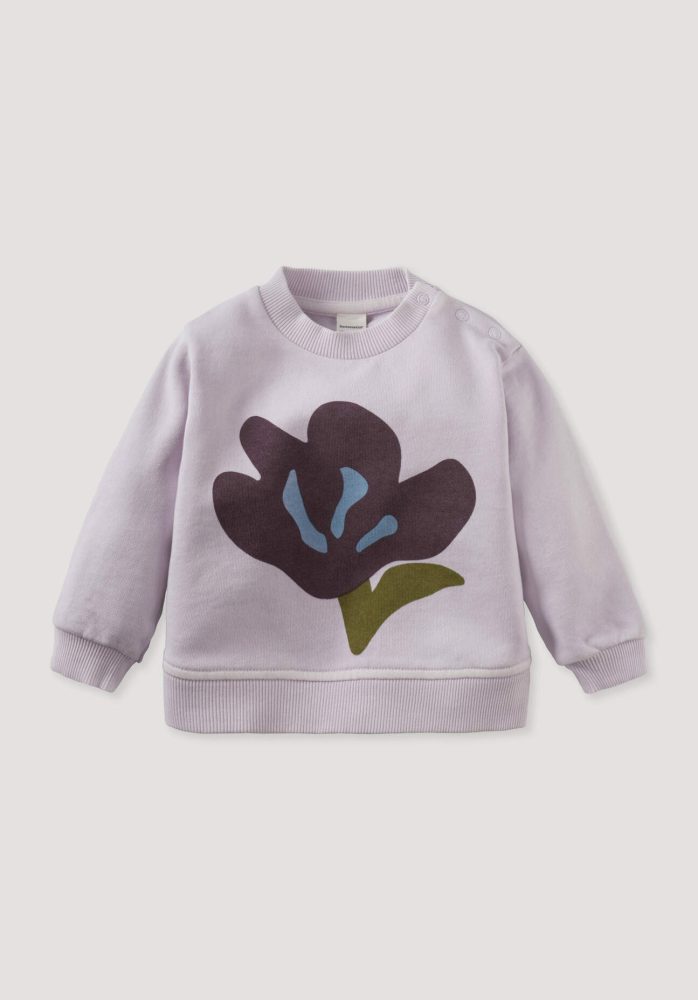 hessnatur Baby Sweatshirt GARMENT DYE aus Bio-Baumwolle - lila Grösse98/104