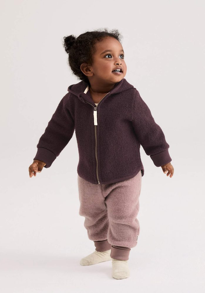 hessnatur Baby Wollfleece Hose aus Bio-Merinowolle - lila Grösse74/80