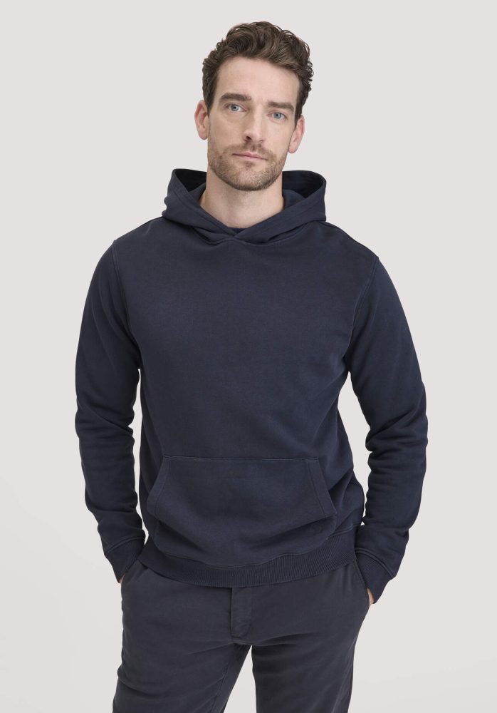 hessnatur Herren Sweathoodie Relaxed aus Bio-Baumwolle - blau Grösse52