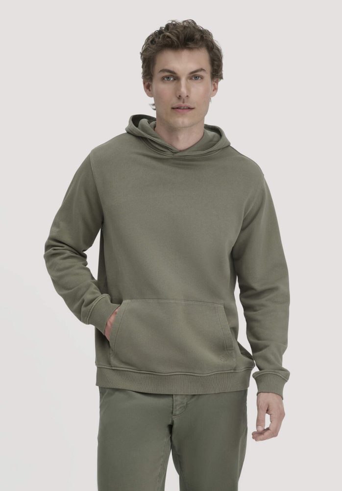 hessnatur Herren Sweathoodie Relaxed aus Bio-Baumwolle - grün Grösse50