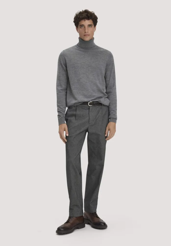 hessnatur Herren Chino RON Relaxed aus Bio-Baumwolle - grau - Größe 33/32