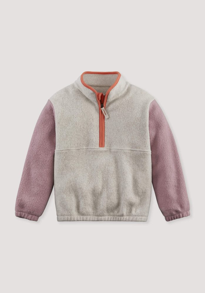 hessnatur Kinder Fleece Sweatshirt aus Bio-Baumwolle - lila Grösse146/152