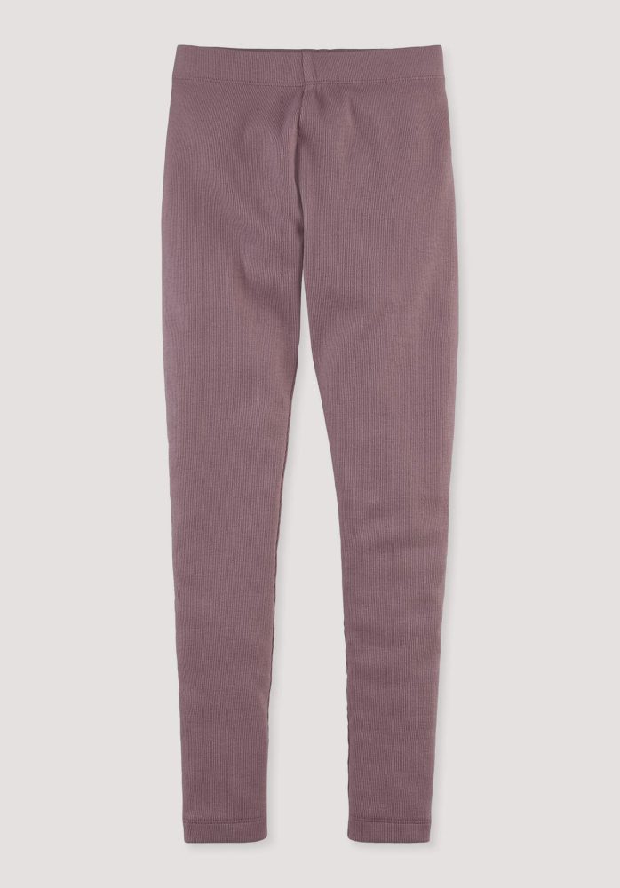 hessnatur Kinder Rib Leggings aus Bio-Baumwolle - lila Grösse134/140