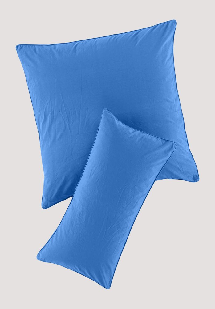 hessnatur Perkal Kissenbezug aus Bio-Baumwolle - blau Grösse40x80 cm