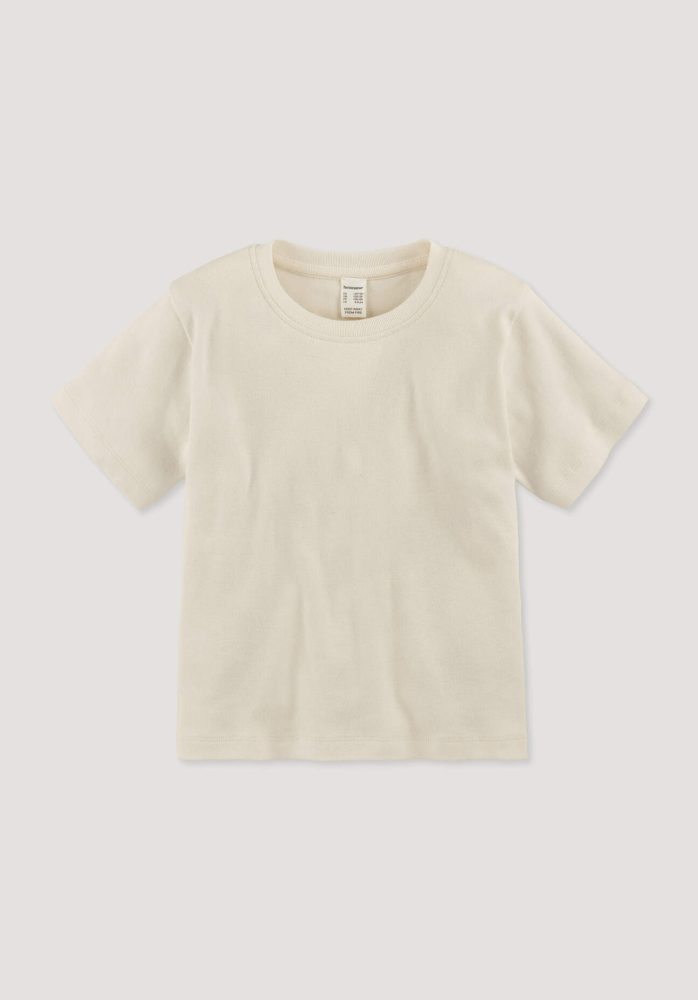 hessnatur Kinder T-Shirt PURE NATURE aus Bio-Baumwolle - naturfarben Grösse122/128