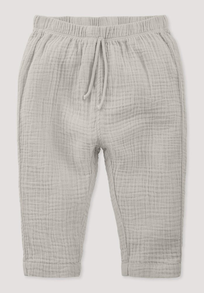 hessnatur Baby Musselin Hose aus Bio-Baumwolle - beige Grösse98/104