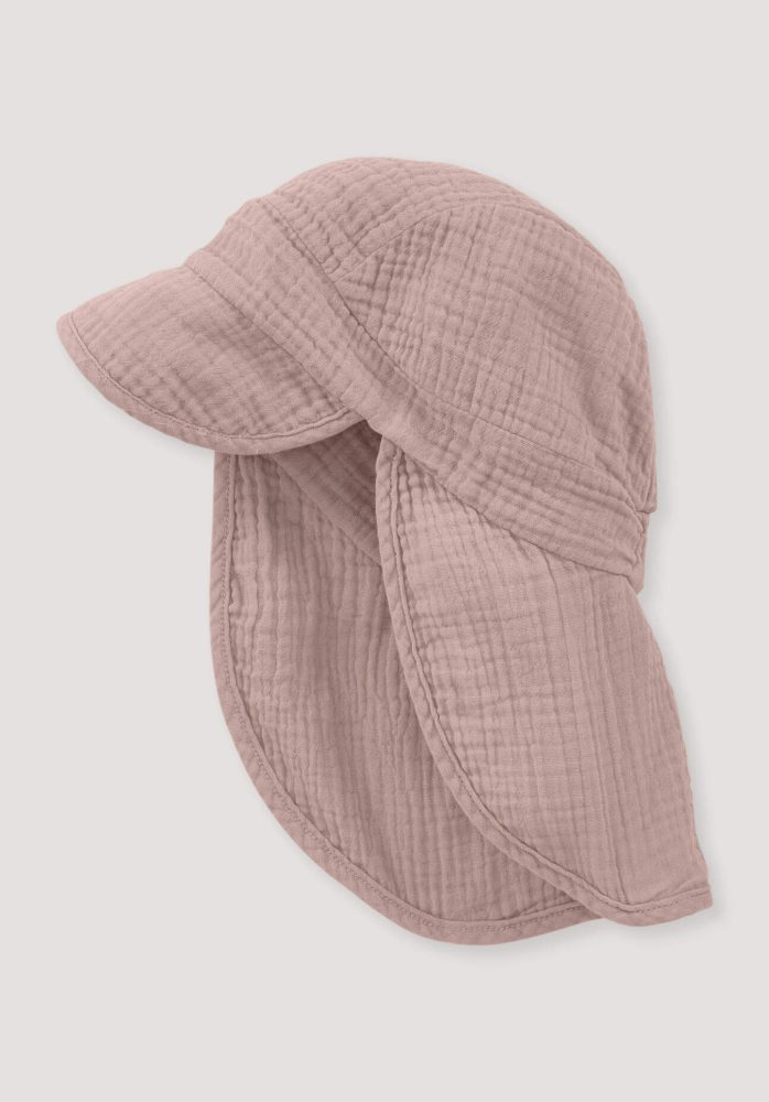 hessnatur Baby Musselin Schirmmütze aus Bio-Baumwolle - rosa Grösse45/47