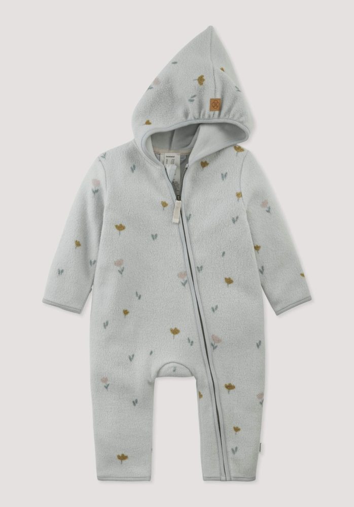 hessnatur Baby Fleece Overall aus Bio-Baumwolle - grau Grösse98